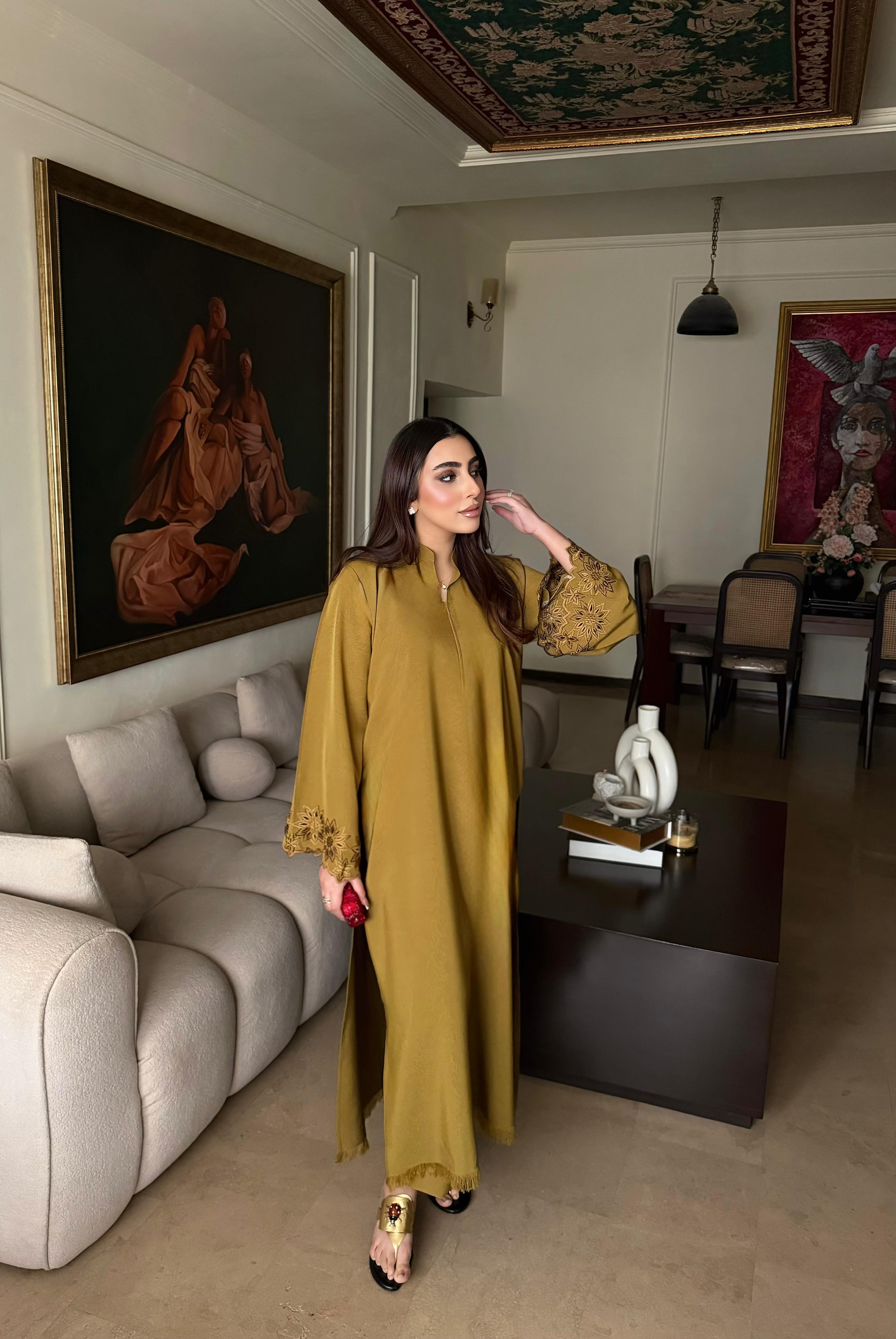 Olive Gold ombre Twill