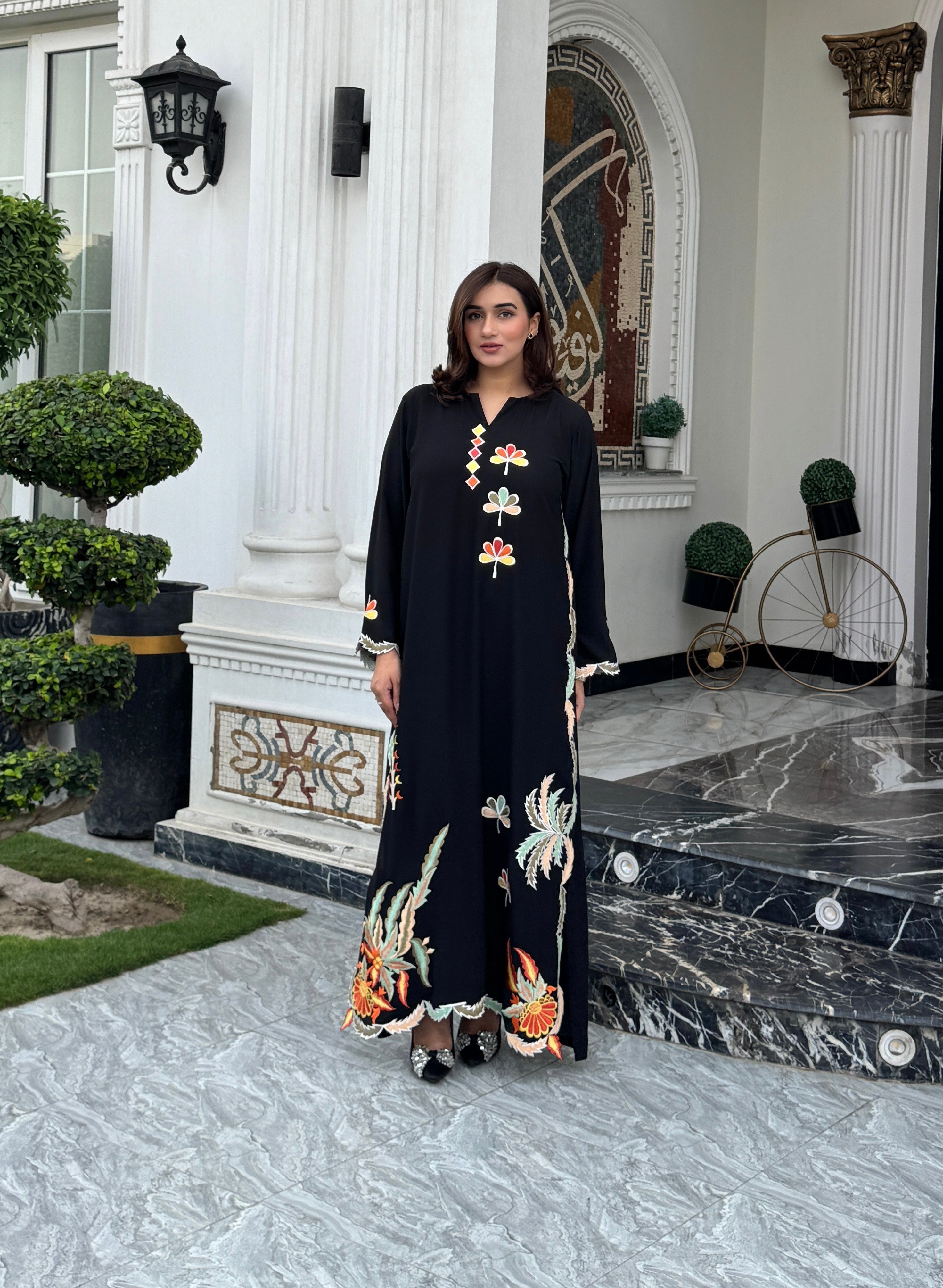 Multi embroidery kaftan