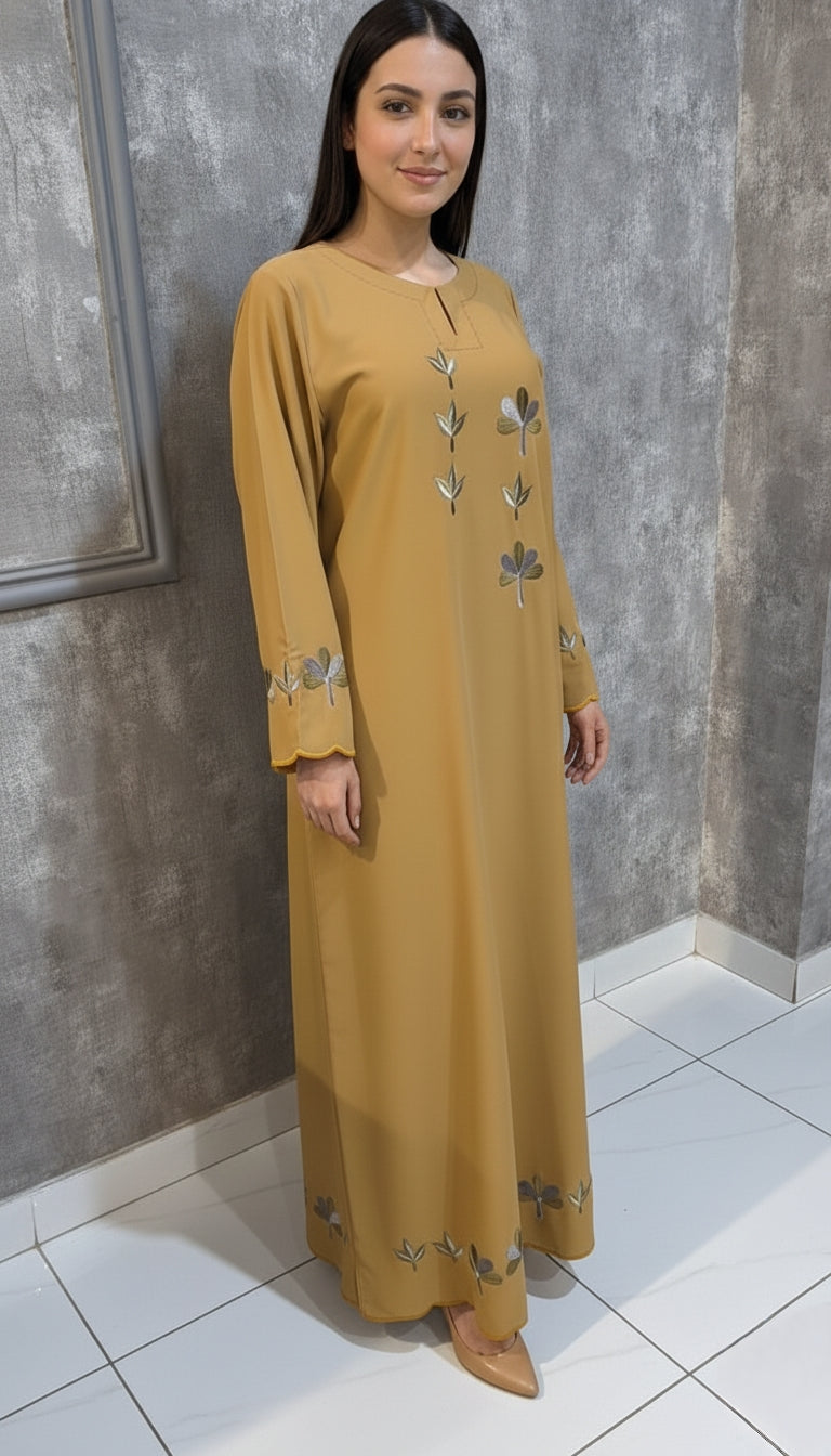 Pastel Multi embroidery kaftan