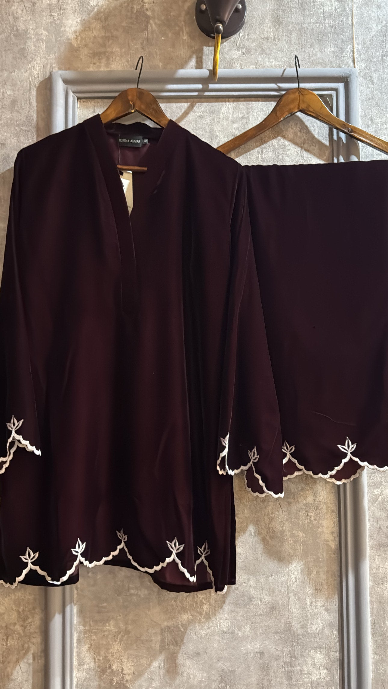 Burgundy Velvet hem set