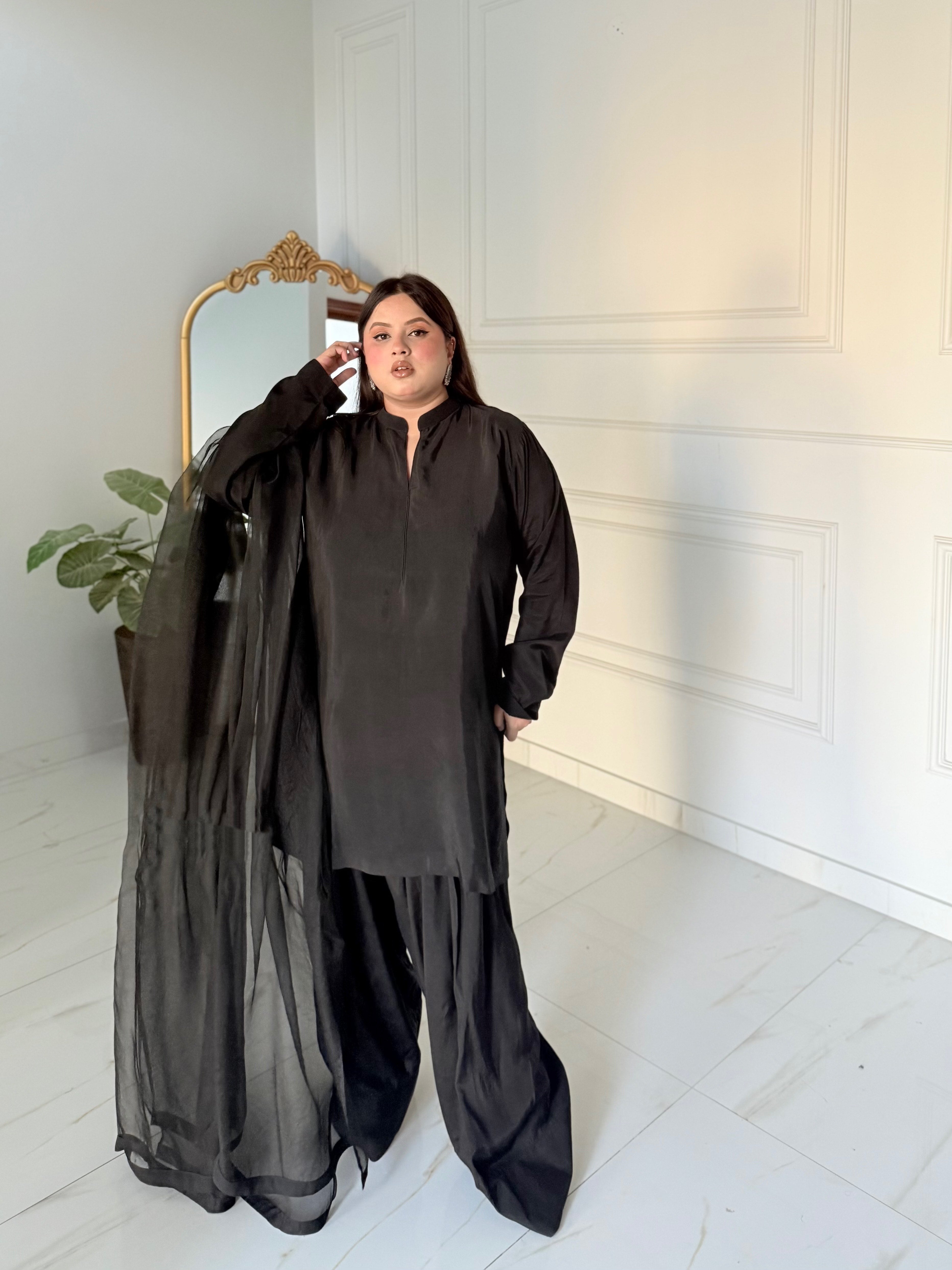 Black Farshi Shalwar three pc