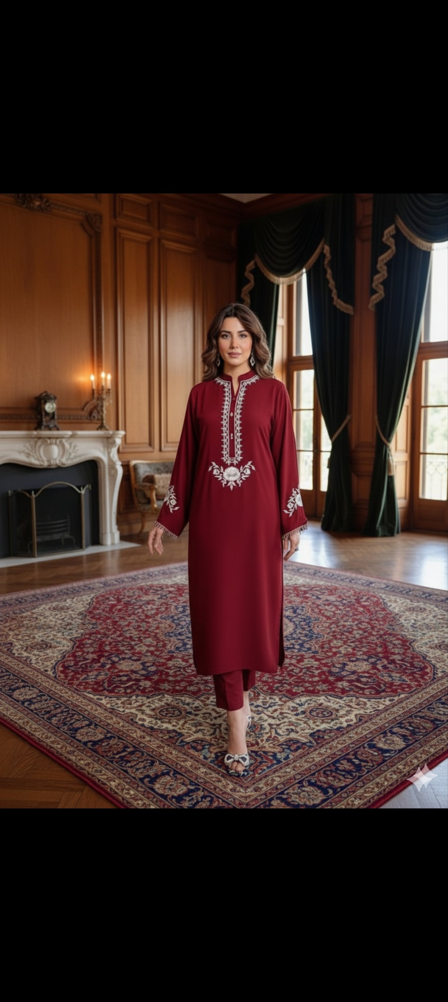 Thread Art Dark blood red