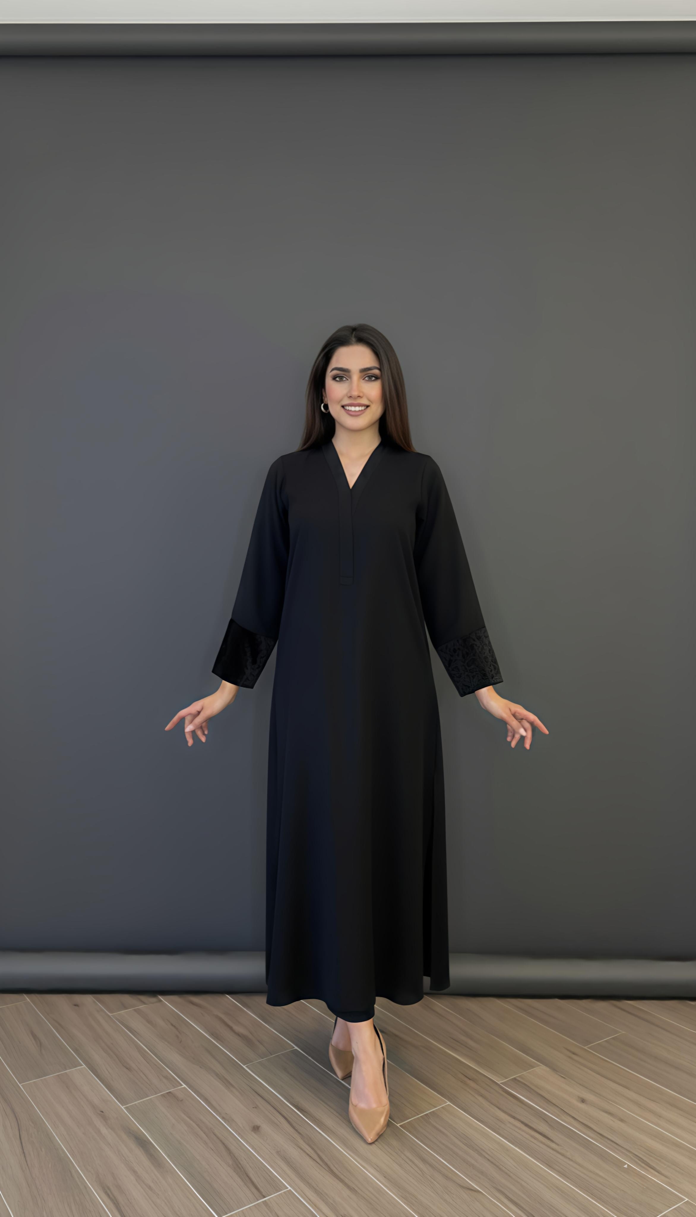 Black set with velvet Tunic