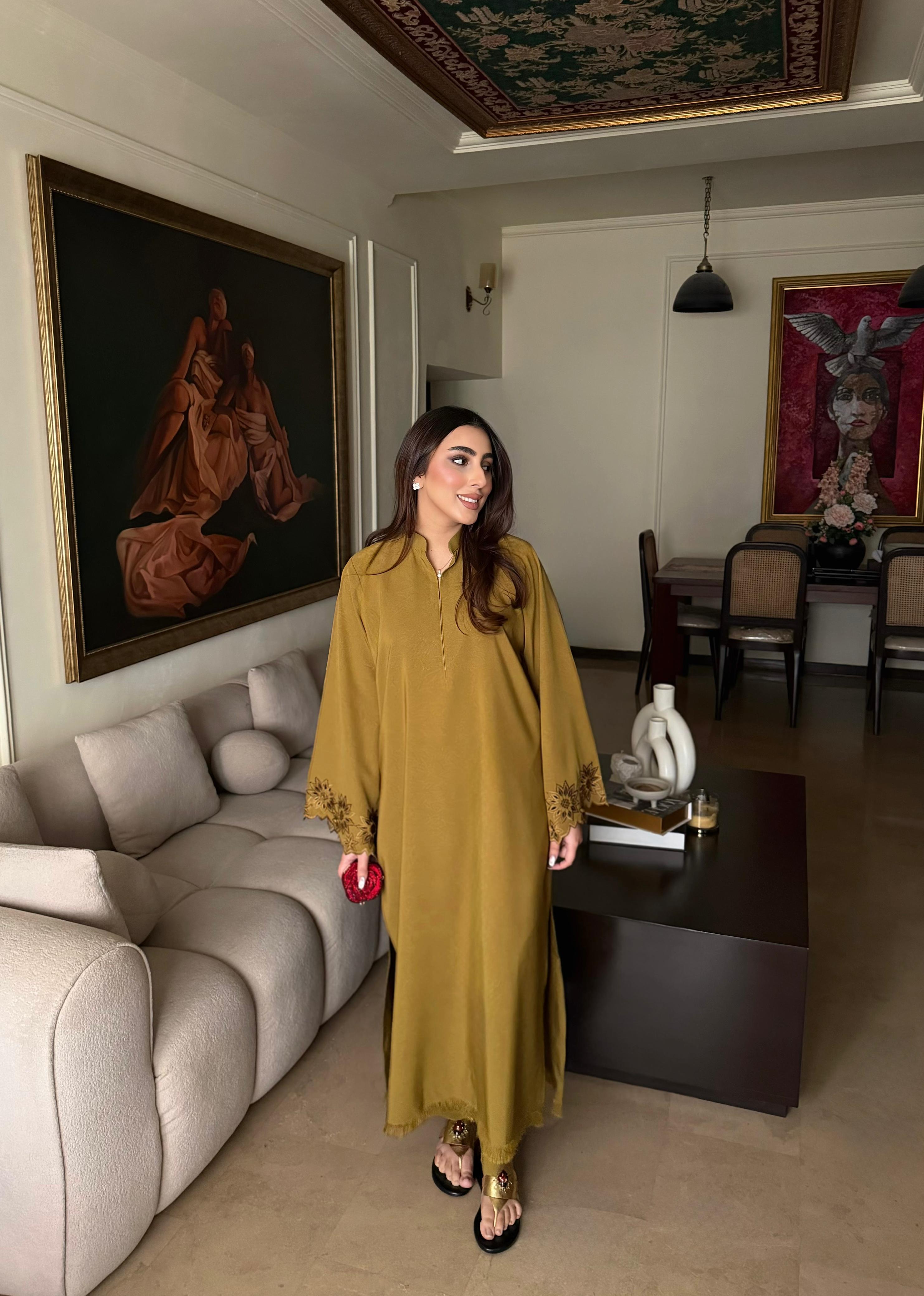 Olive Gold ombre Twill