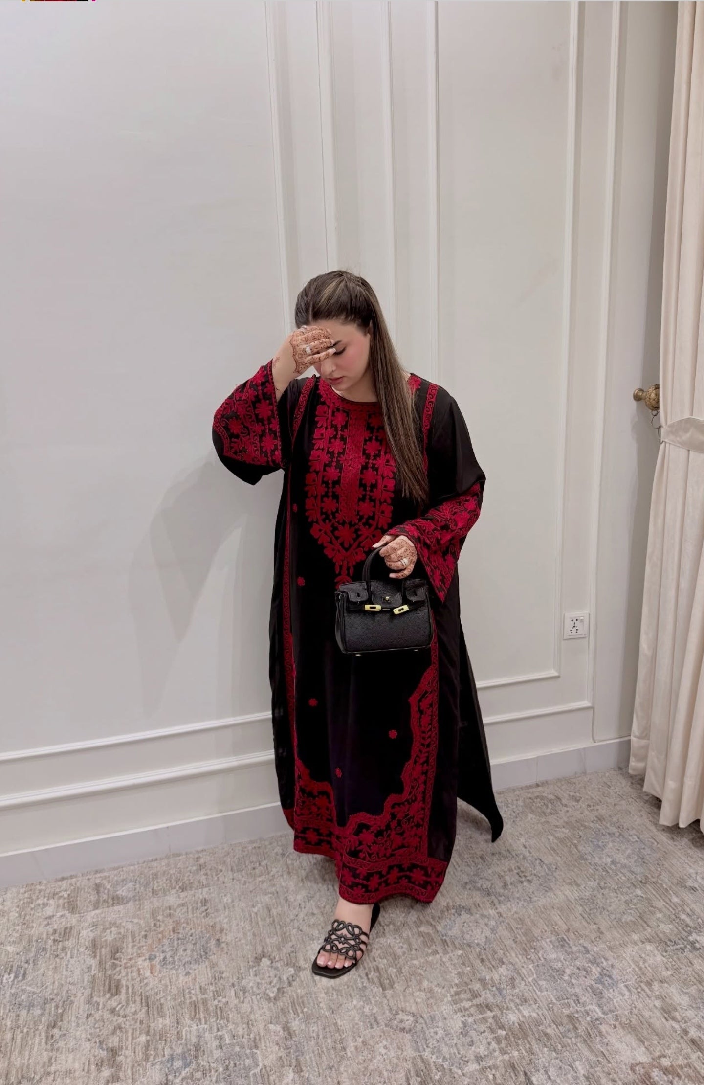 Red Embroidered two pc