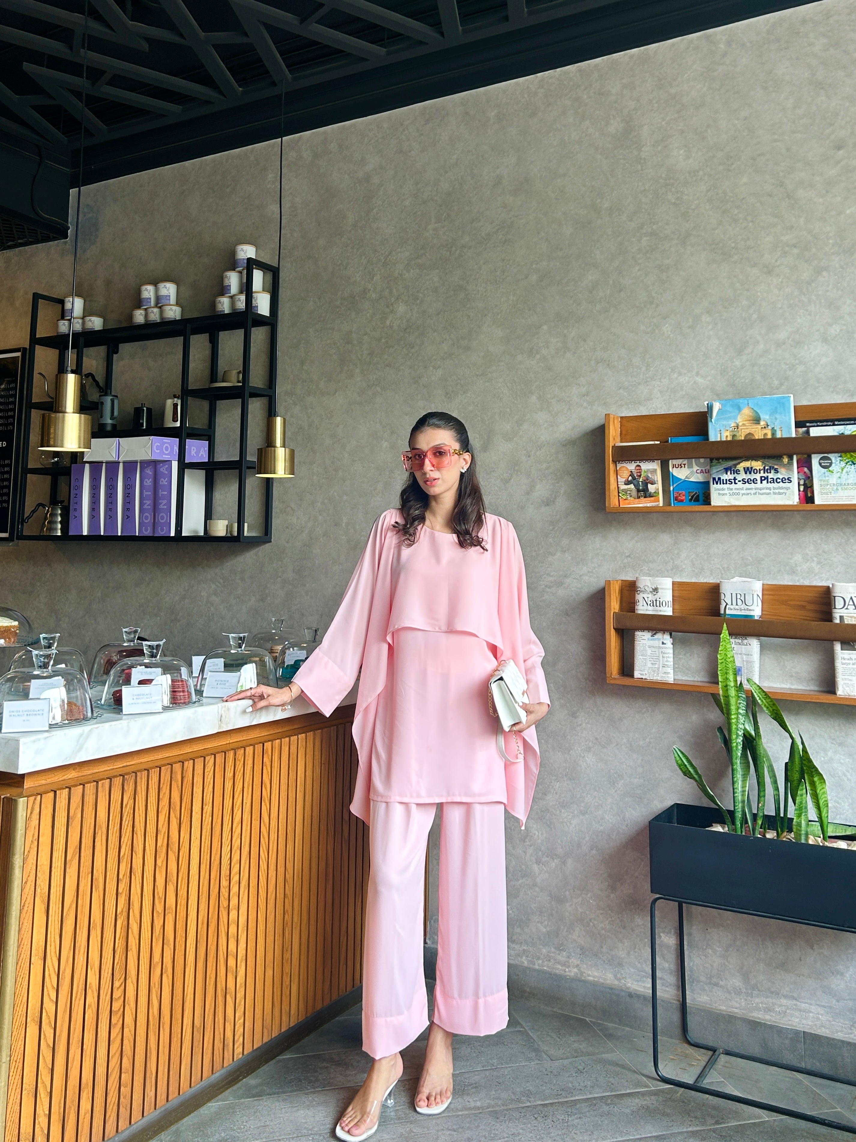 Powder pink cape two pc