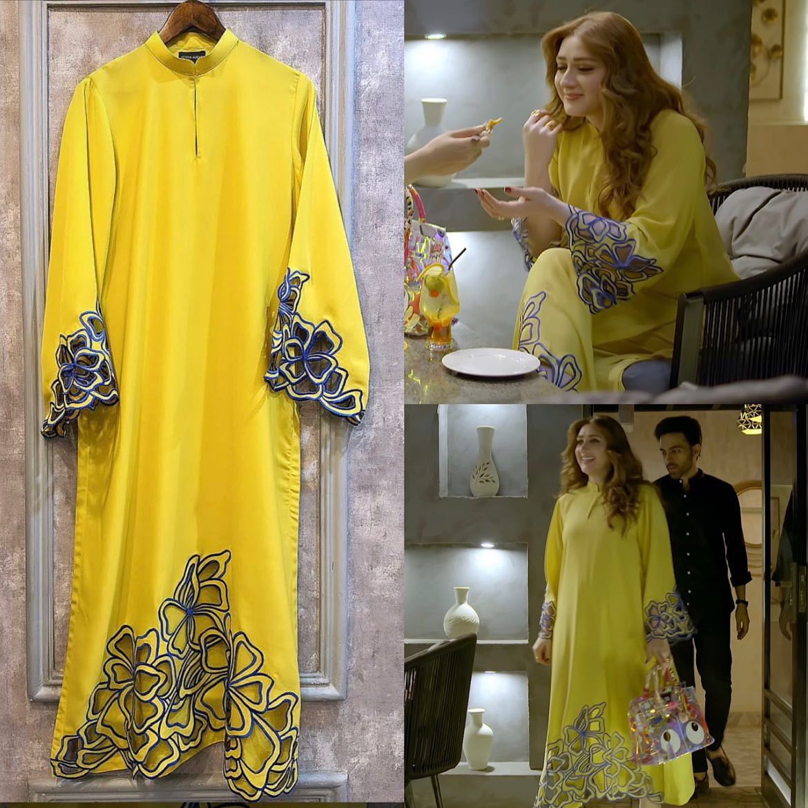 Yellow Embroidered set