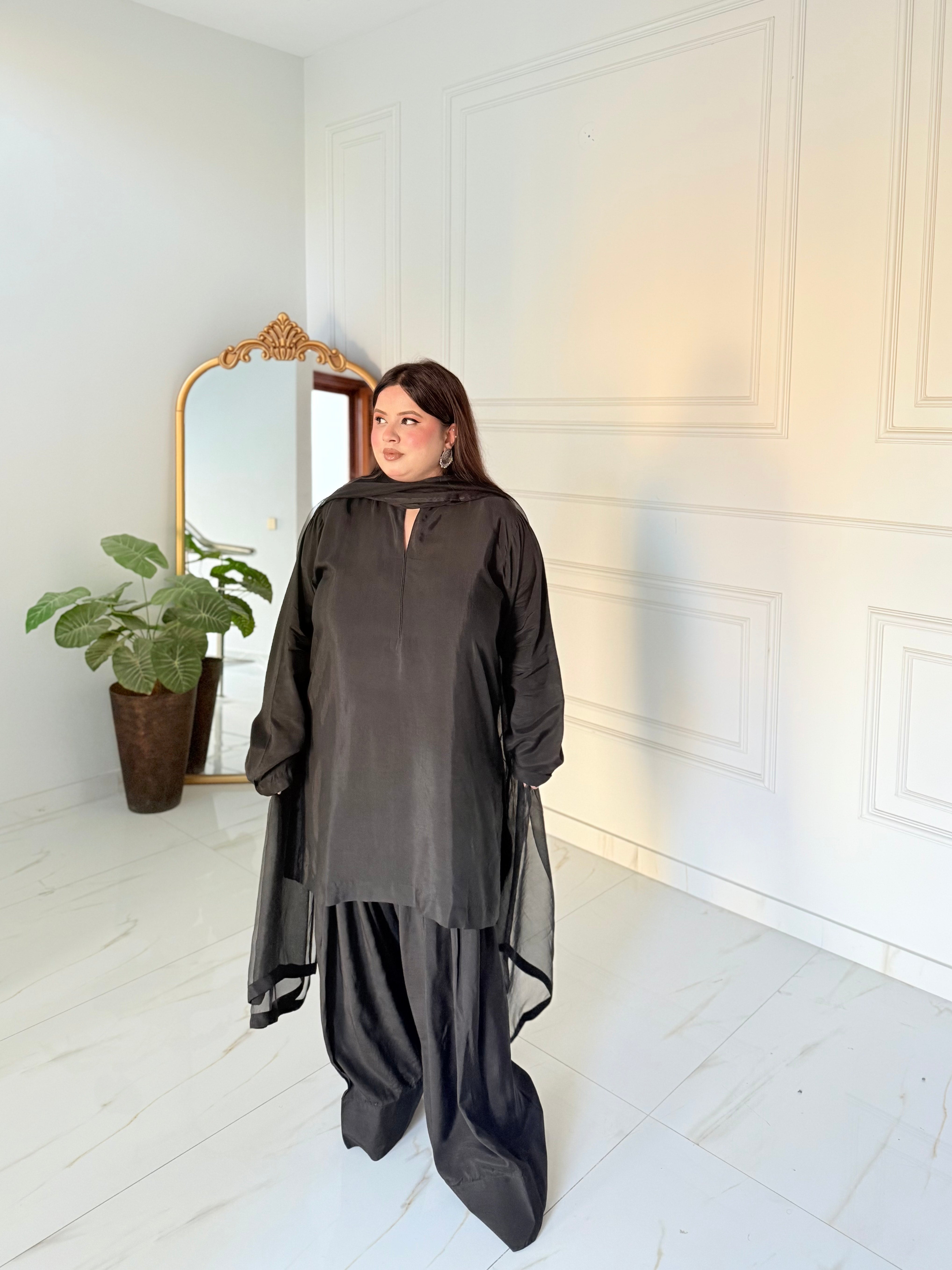 Black Farshi Shalwar three pc