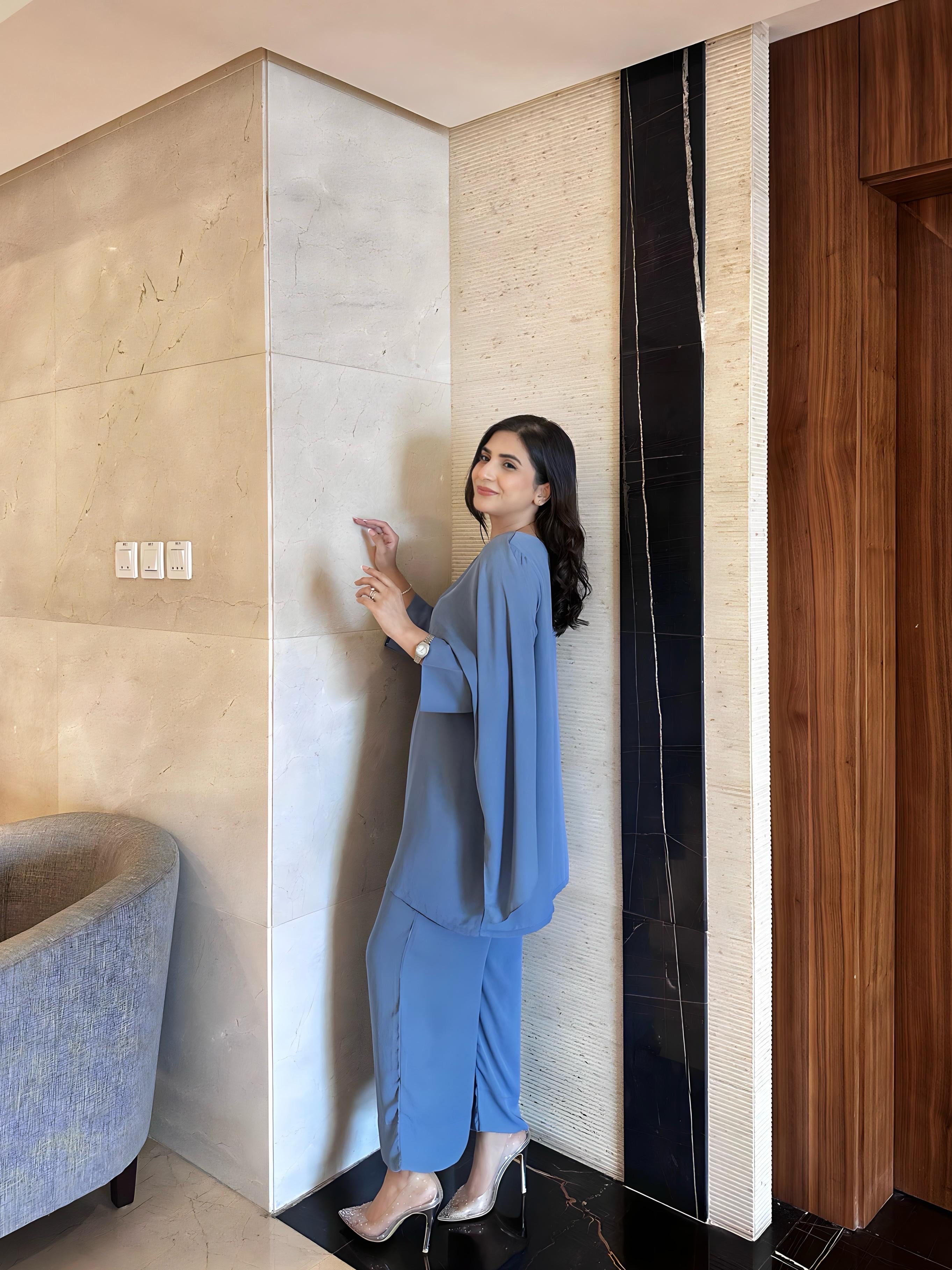 Iced Blue cape two pc