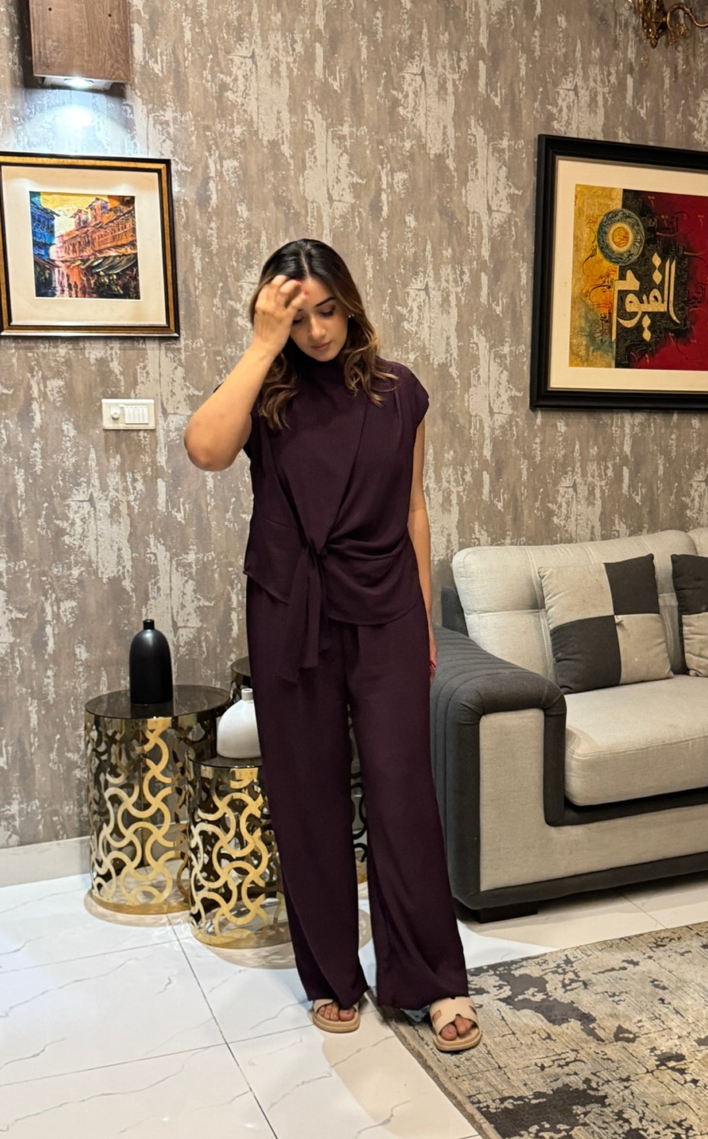 Candle knot set purple