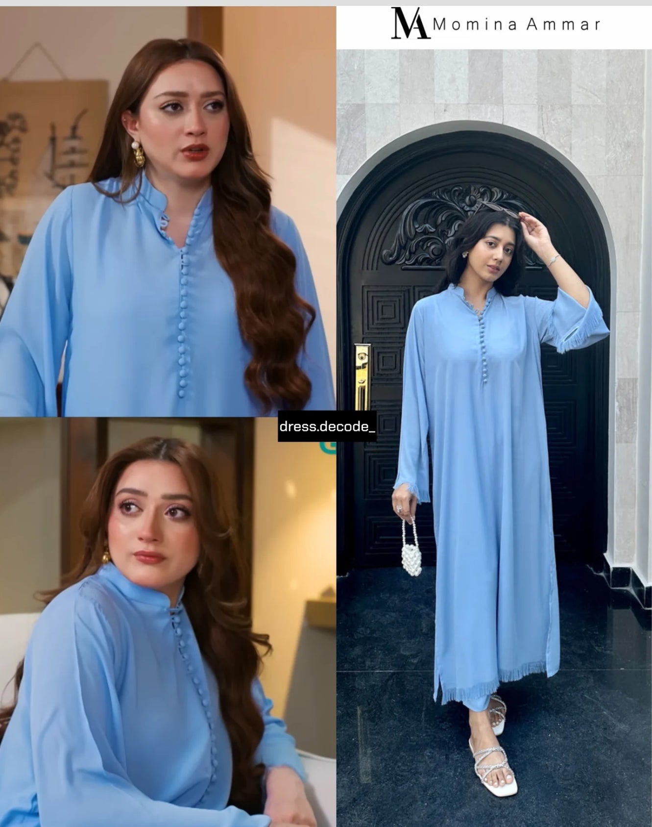 ICE BLUE button Set+Fringes