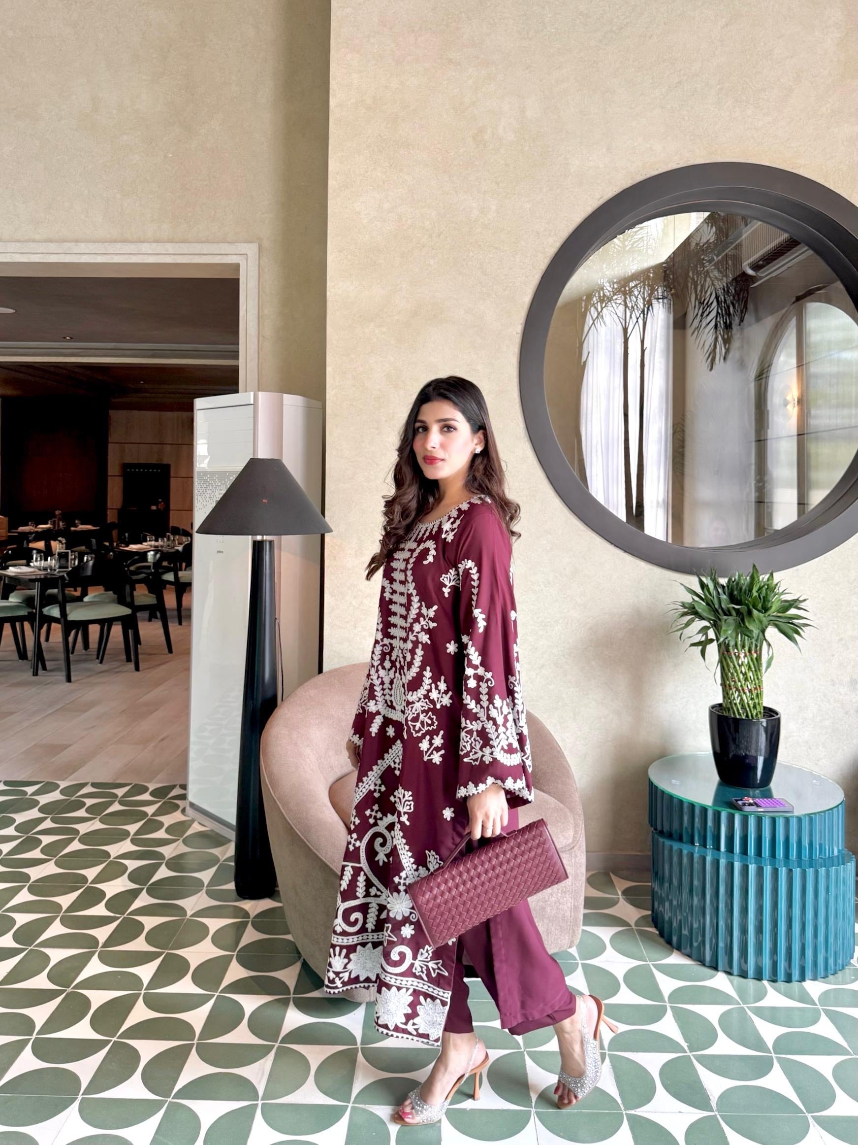 Burgundy Ari Embroidered Tunic