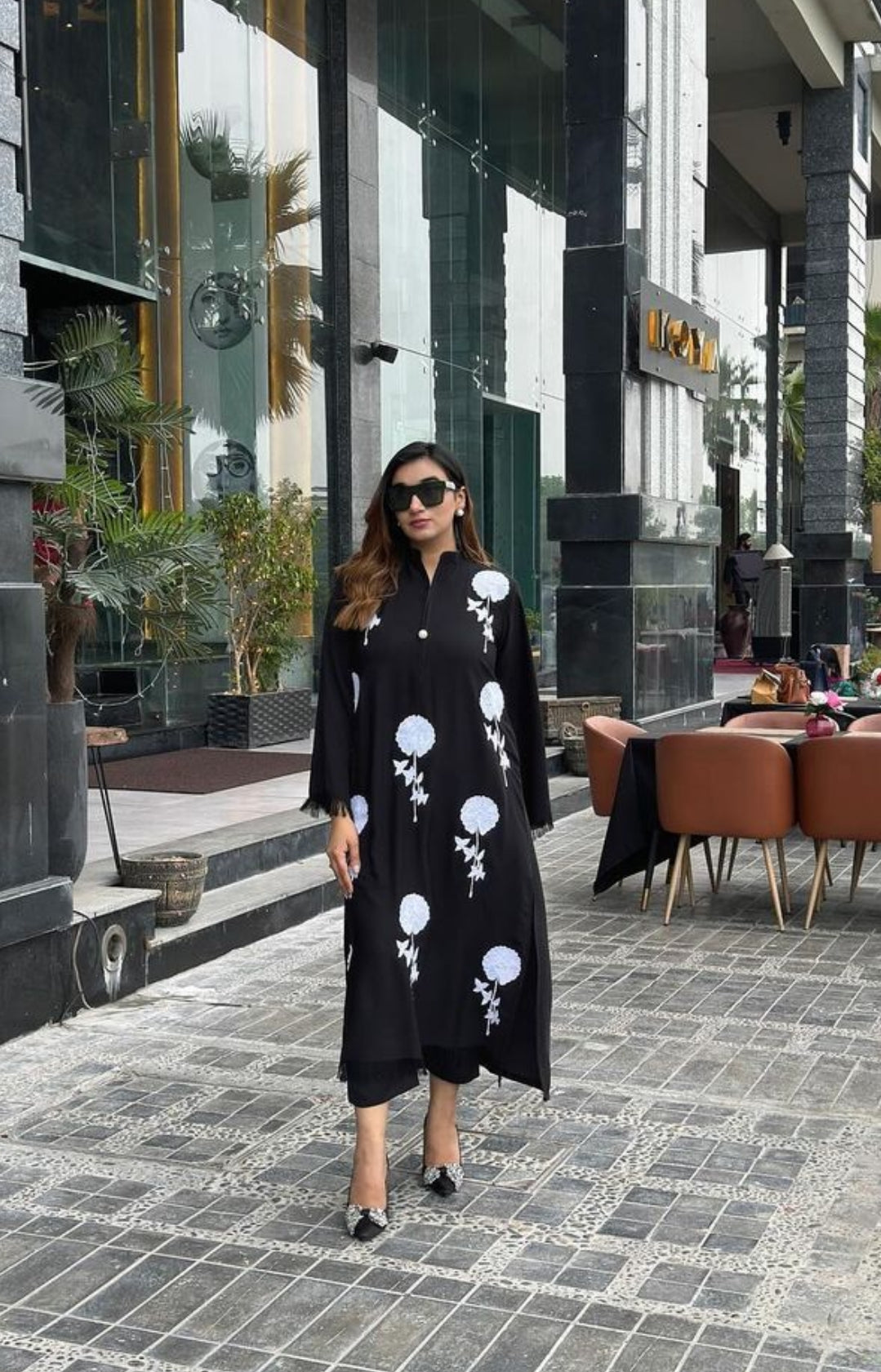 Flower embroidered two pc Momina Ammar