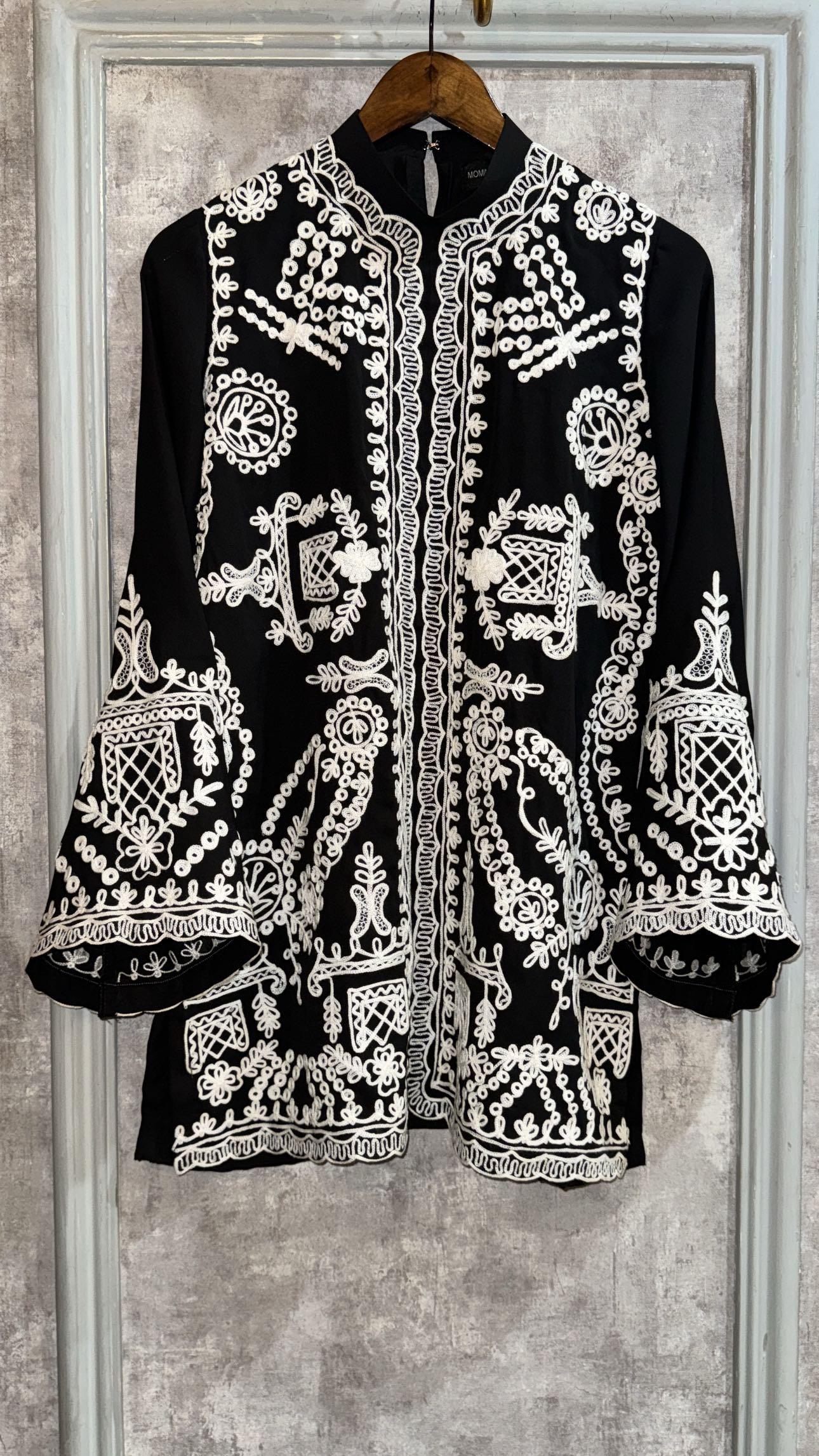 Black Embroidered sewing Spot