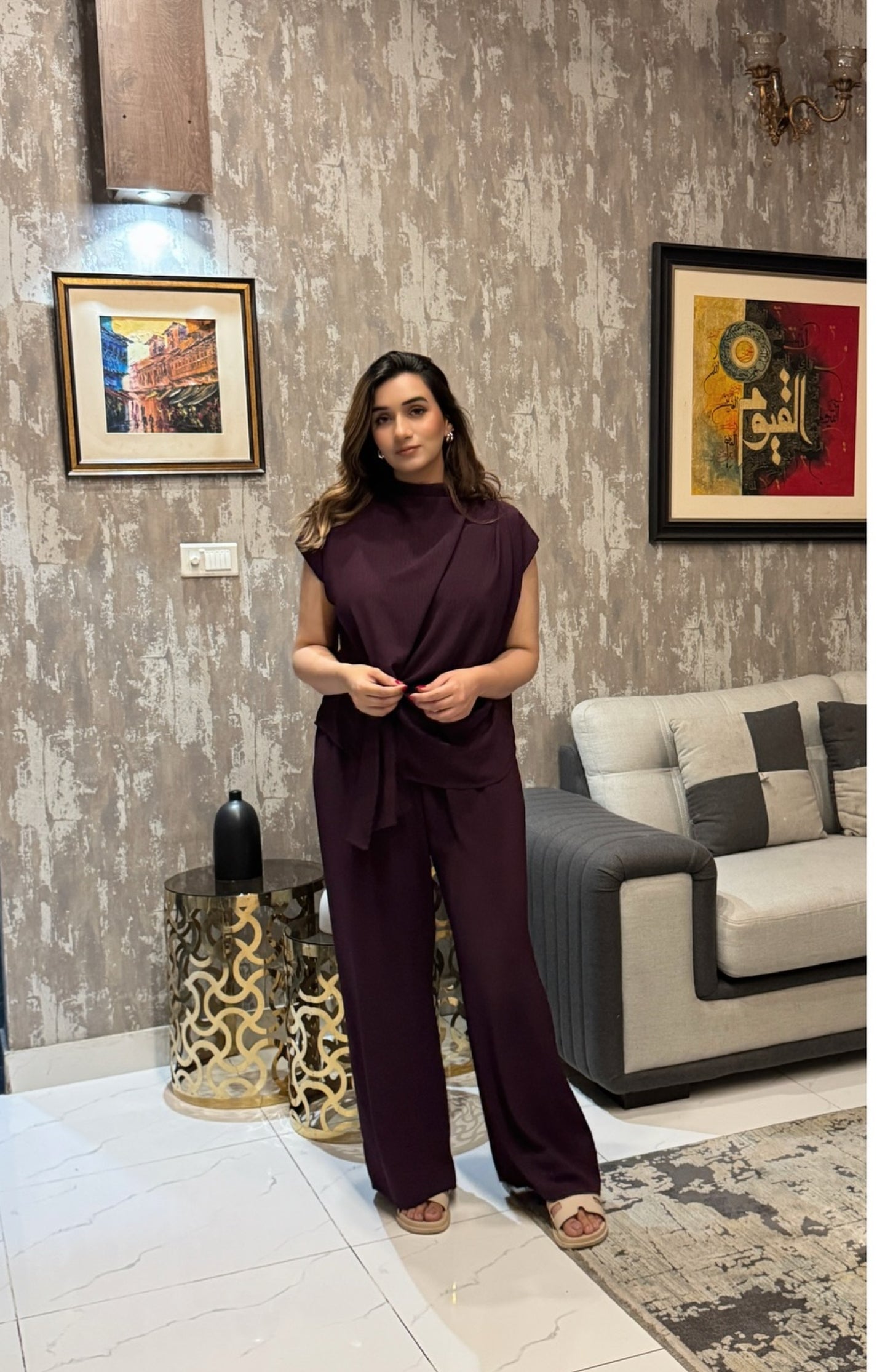 Candle knot set purple