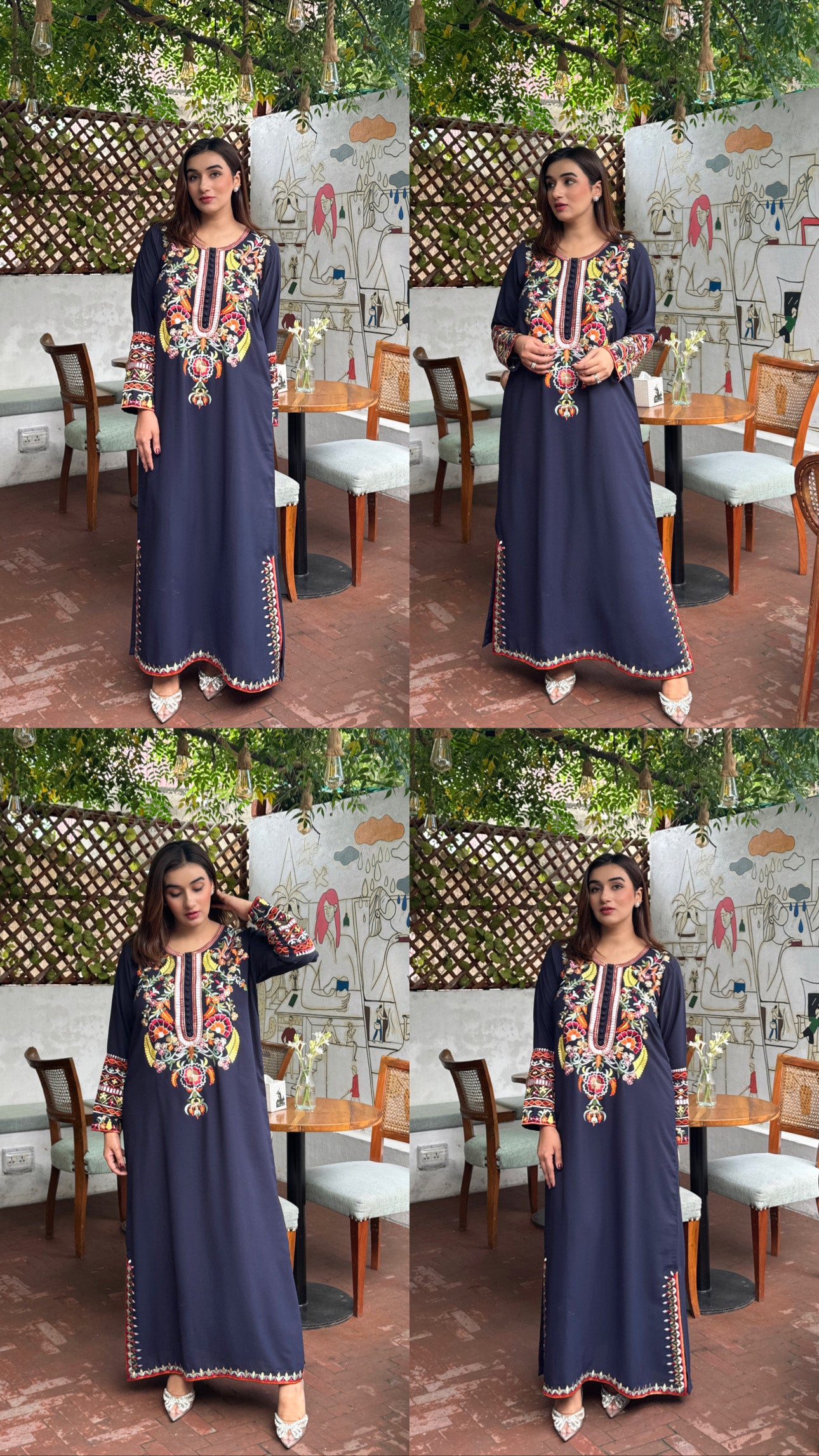 Multi Embroidery Two pc