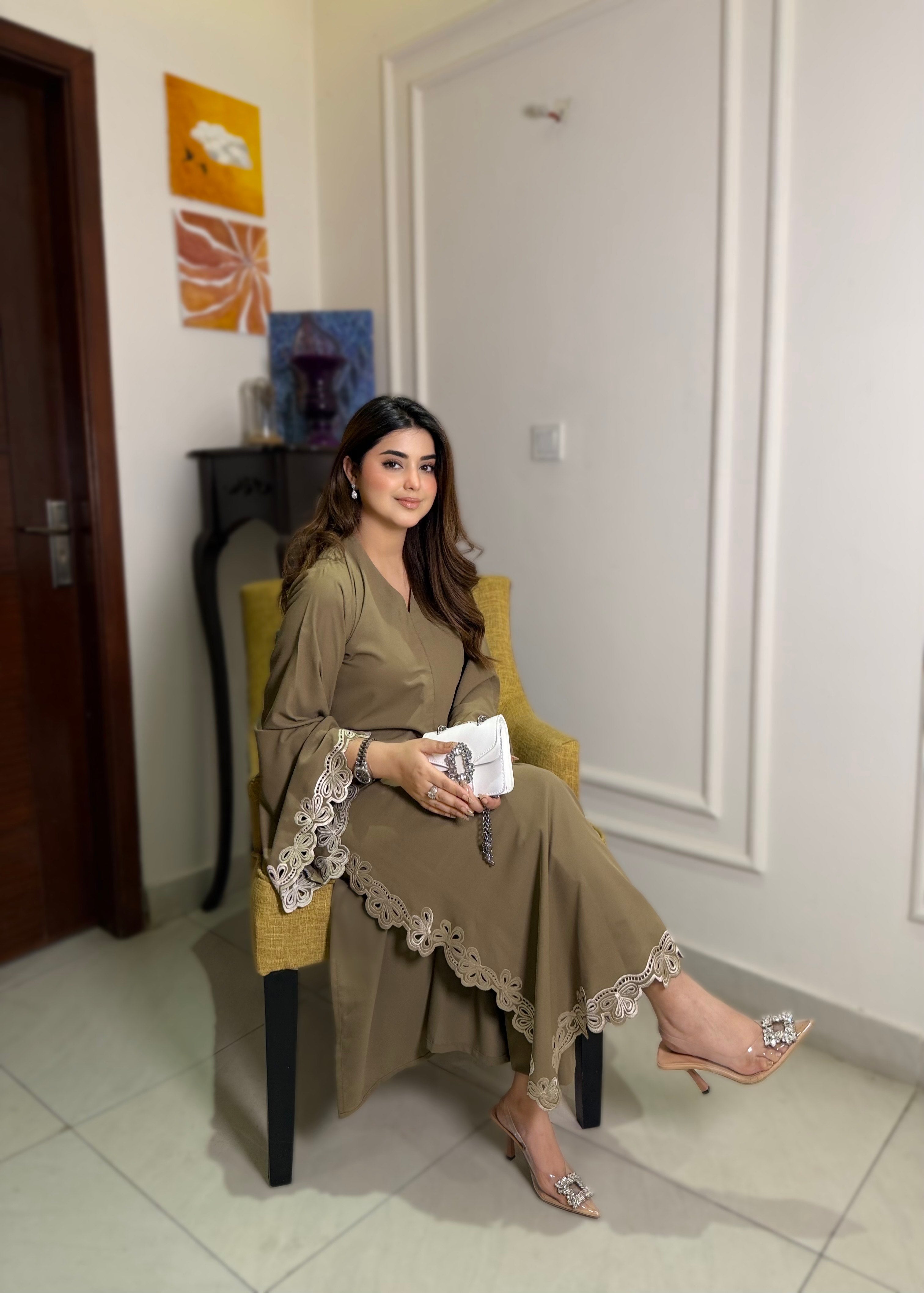 Petal hem Olive Twill