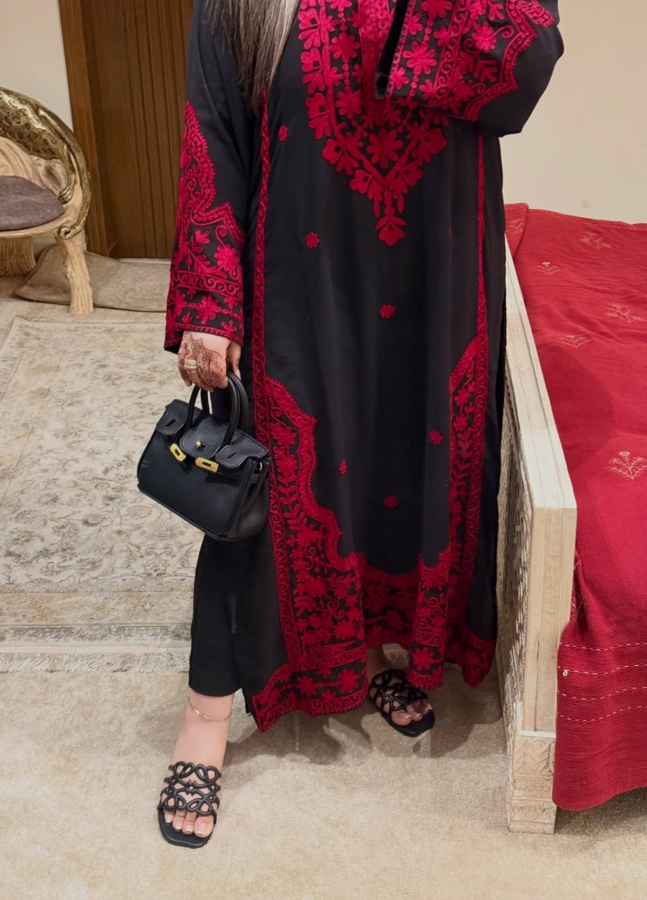 Red Embroidered two pc