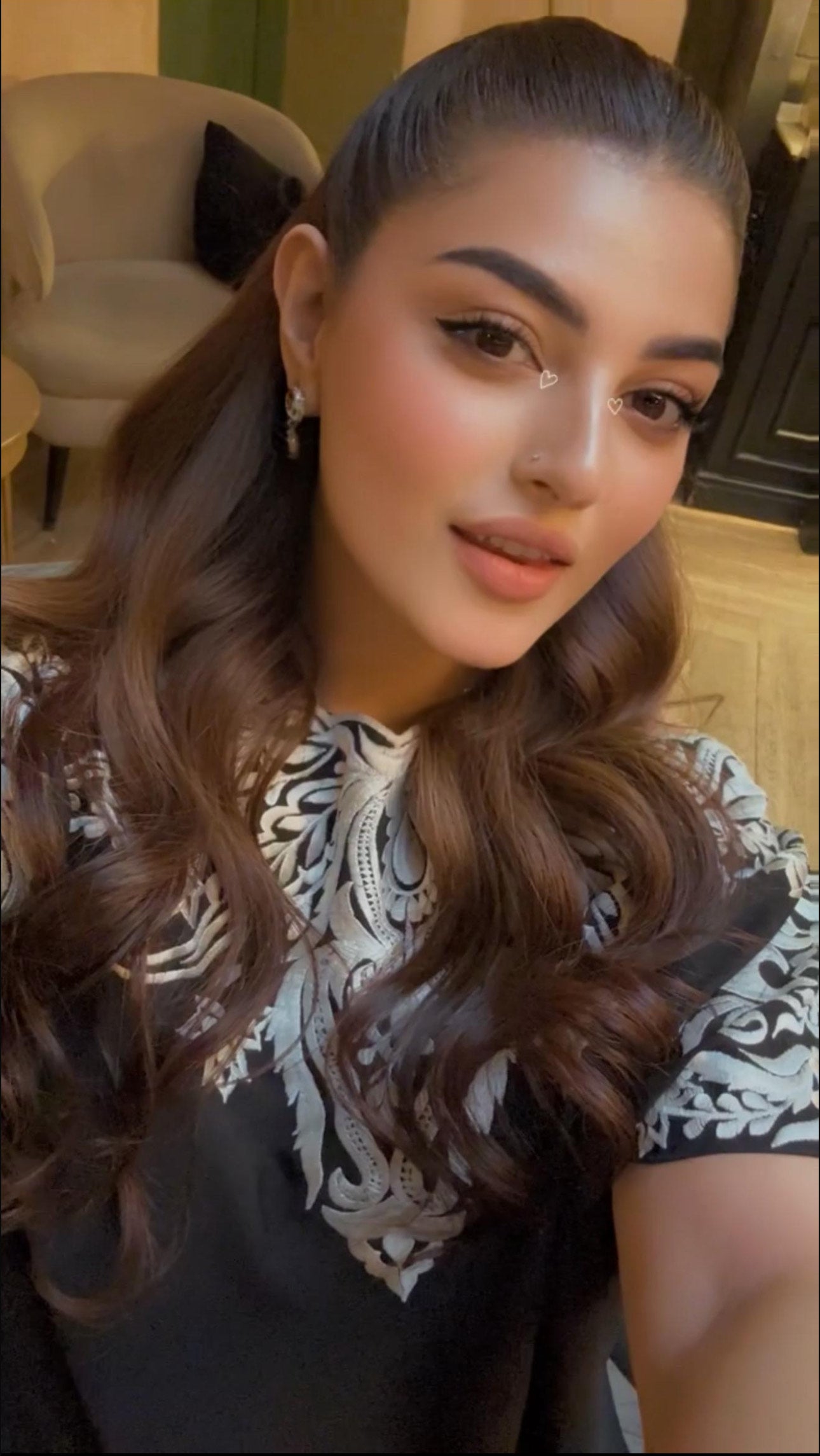 Black Embroidered Georgette