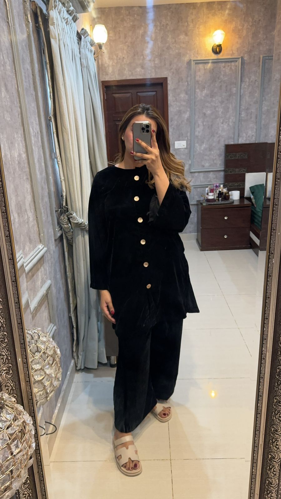 Black velvet Co-ord
