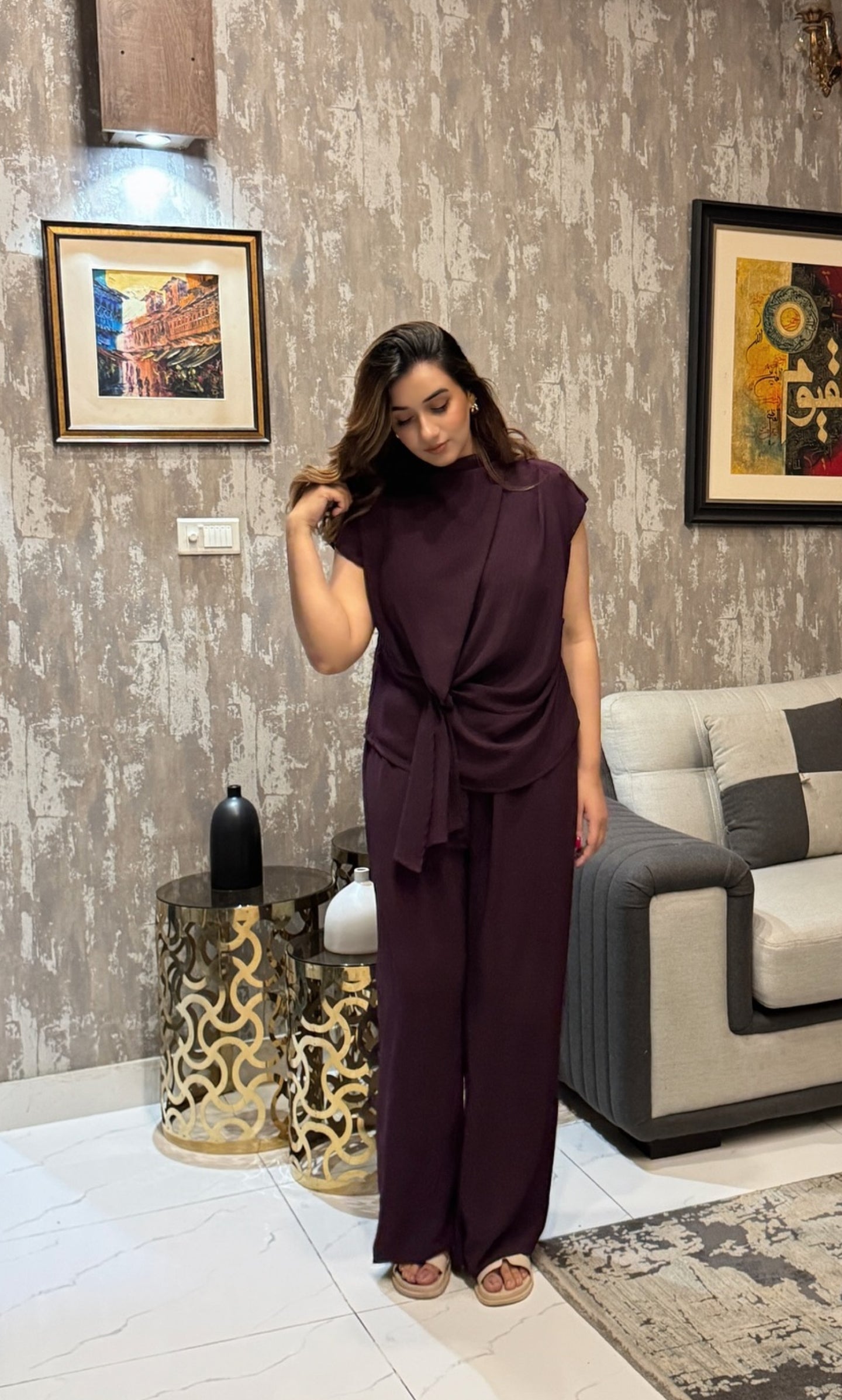 Candle knot set purple