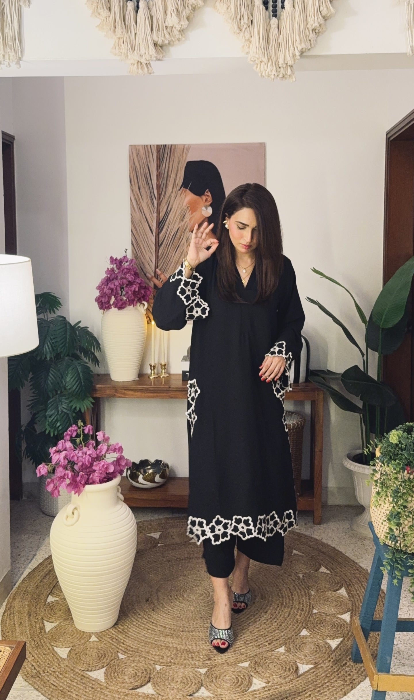 Black cutwork